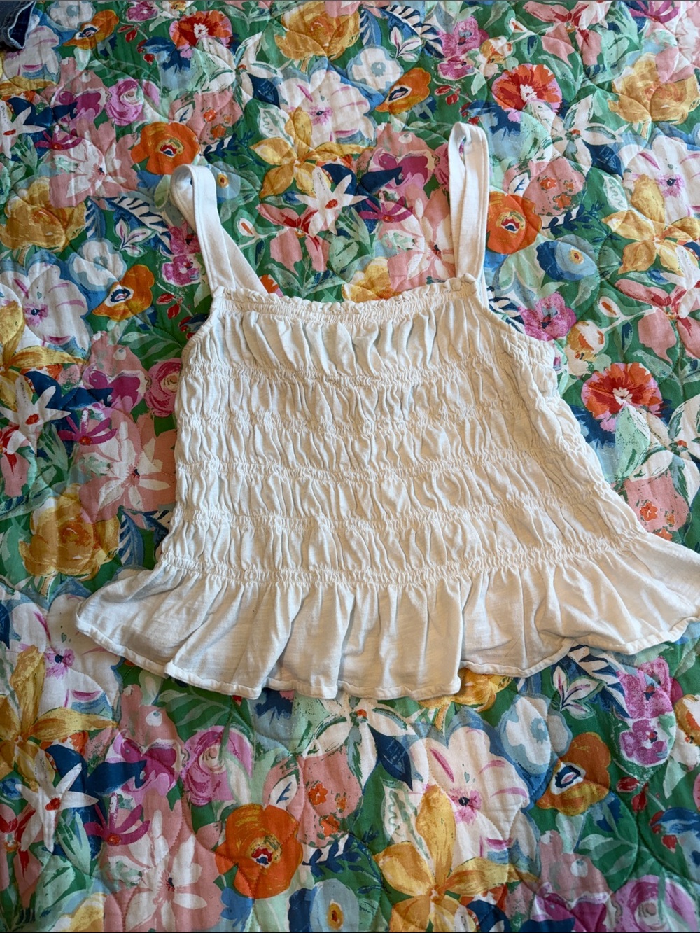 Universal Thread Cream Smocked Ruffle Cami